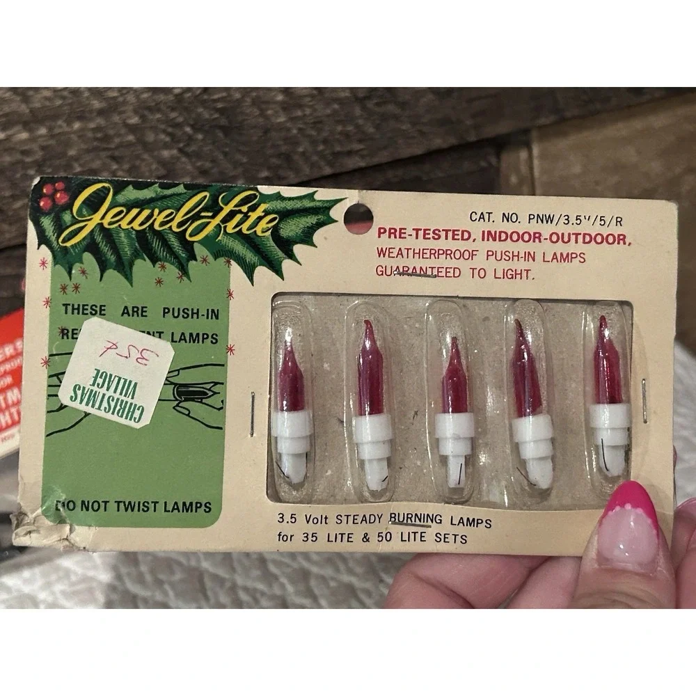 Vintage Christmas Lot Light‎ Bulbs And Light Washers